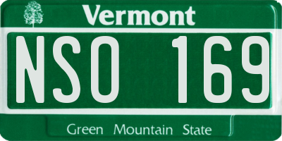 VT license plate NSO169