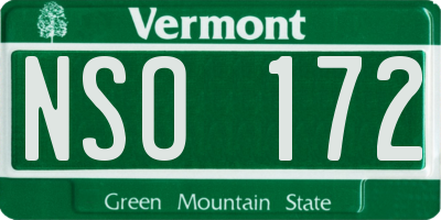 VT license plate NSO172