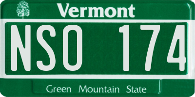 VT license plate NSO174