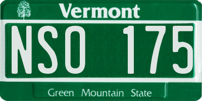 VT license plate NSO175