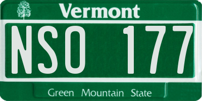 VT license plate NSO177