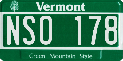 VT license plate NSO178