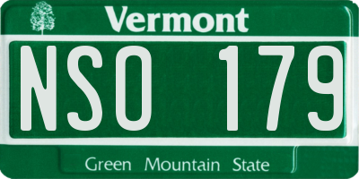 VT license plate NSO179