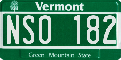 VT license plate NSO182