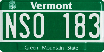 VT license plate NSO183