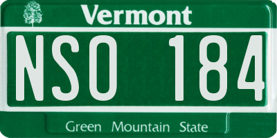 VT license plate NSO184