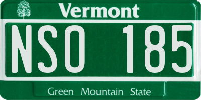 VT license plate NSO185