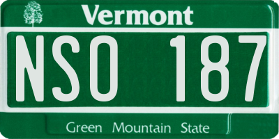VT license plate NSO187
