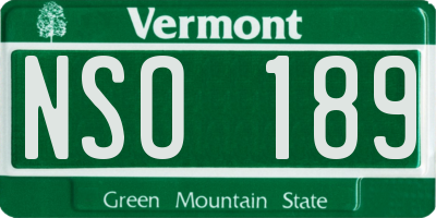 VT license plate NSO189