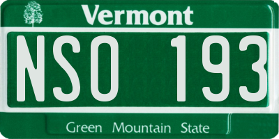 VT license plate NSO193