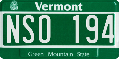 VT license plate NSO194
