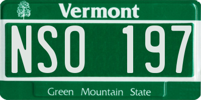 VT license plate NSO197