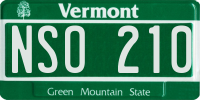 VT license plate NSO210