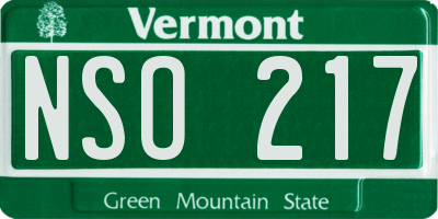 VT license plate NSO217