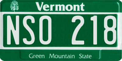 VT license plate NSO218