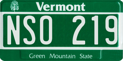 VT license plate NSO219