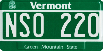 VT license plate NSO220