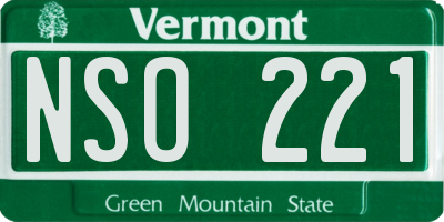 VT license plate NSO221