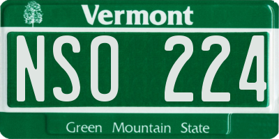 VT license plate NSO224
