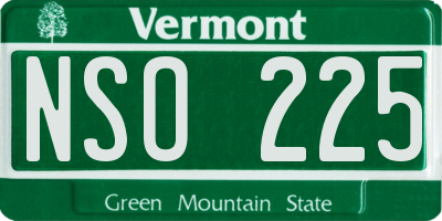 VT license plate NSO225