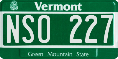 VT license plate NSO227