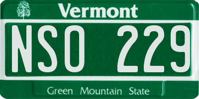 VT license plate NSO229