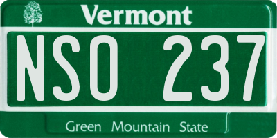 VT license plate NSO237