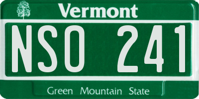 VT license plate NSO241