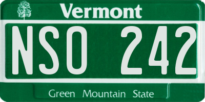 VT license plate NSO242