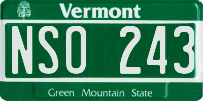 VT license plate NSO243