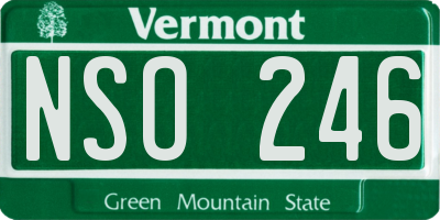 VT license plate NSO246
