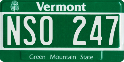 VT license plate NSO247