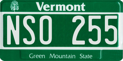 VT license plate NSO255