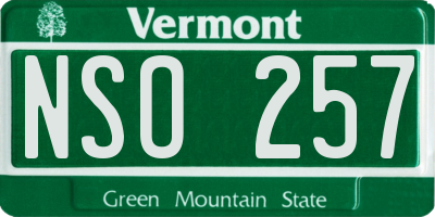 VT license plate NSO257
