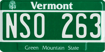 VT license plate NSO263