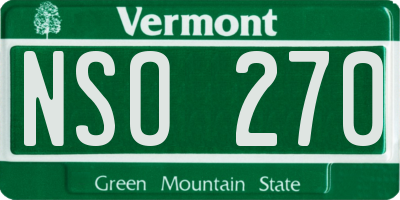VT license plate NSO270