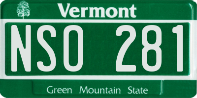 VT license plate NSO281