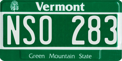 VT license plate NSO283