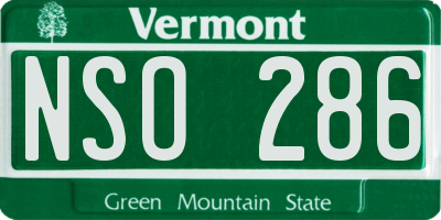 VT license plate NSO286