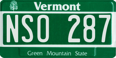 VT license plate NSO287