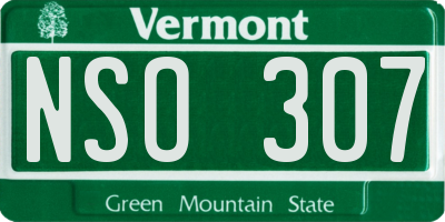 VT license plate NSO307