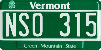 VT license plate NSO315