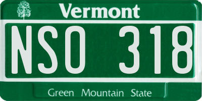 VT license plate NSO318