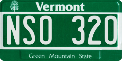 VT license plate NSO320