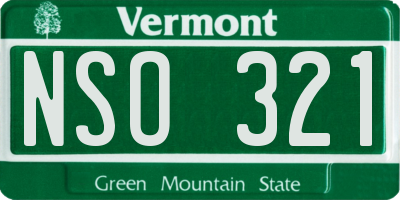VT license plate NSO321