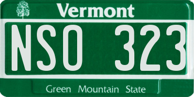 VT license plate NSO323