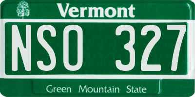 VT license plate NSO327
