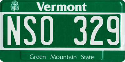VT license plate NSO329