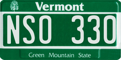 VT license plate NSO330