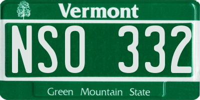 VT license plate NSO332